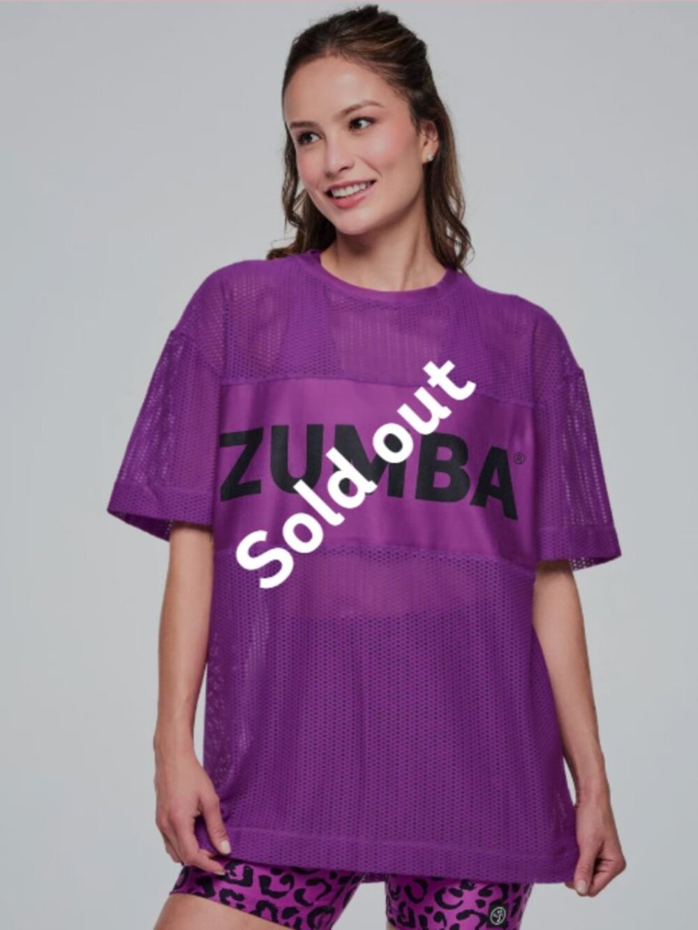 Zumba Wear XL Ultrabright Mesh Boxy Top in Purple NWT